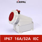 De stofdichte Norm van de Contactdooscei van IP67 230V 16A Industriële Muur Opgezette